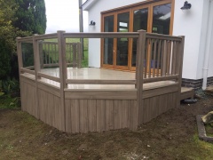 UPVC home garden decking installation panel style skirting premium tawny deck board